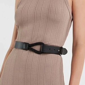 Express Black Faux Leather Rope Tie Belt